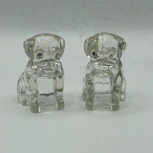 Vintage Clear glass hound dog figurines